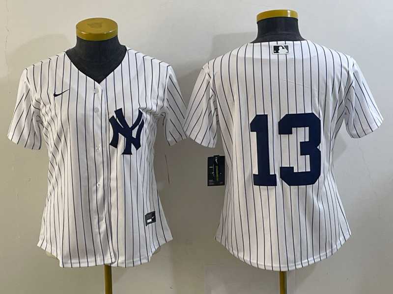 Womens New York Yankees #13 Joey Gallo White No Name Stitched MLB Nike Cool Base Jersey->mlb womens jerseys->MLB Jersey